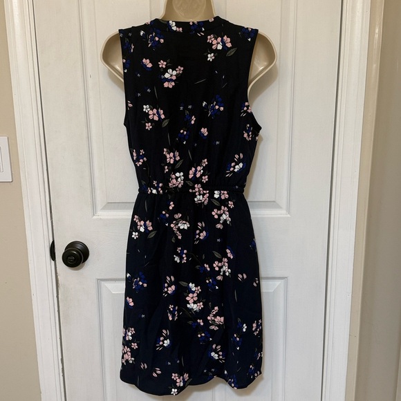 41 Hawthorn Navy Floral Sleeveless Button Front Dress Drawstring Waist Size S - Picture 4 of 4